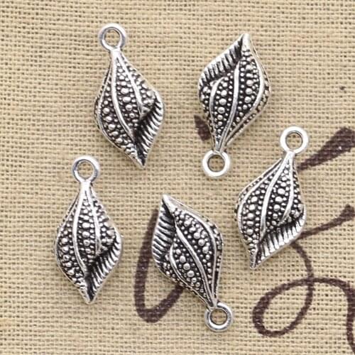 6pcs Charms Scallop Conch Shell 22x11x7mm Antique Silver Color Plated Pendants Making DIY Handmade Tibetan Finding Jewelry