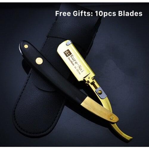 Pro Salon Men Stainless Steel Folding Manual Razor Barber Hair Cut Razor Change Blade Straight Razor Tool With 10pcs Blade G1126