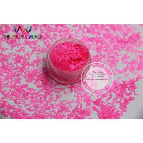 N-10 Size :5mm Solvent Resistant Neon Shocking color Glitter Bat shape spangles for Nail Art and DIY supplies1pack=50g