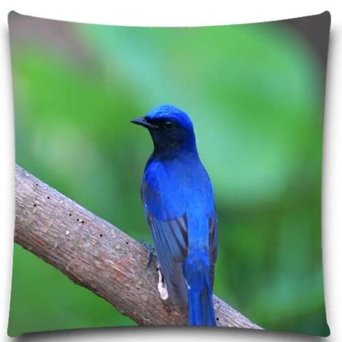 A blue bird on the branch 2D print creative Pillow case Square cotton polyester cushion cover 5 size 9 style