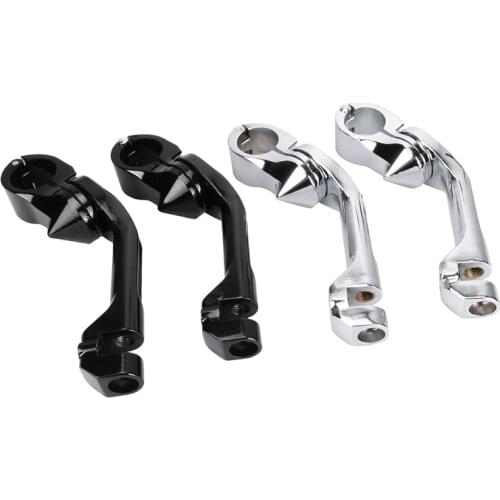 Universal Motorcycle Chrome 1 1/4" 32mm Adjustable Highway Foot Pegs Footrest for Harley Yamaha Honda Suzuki Foot Peg Mount Kit