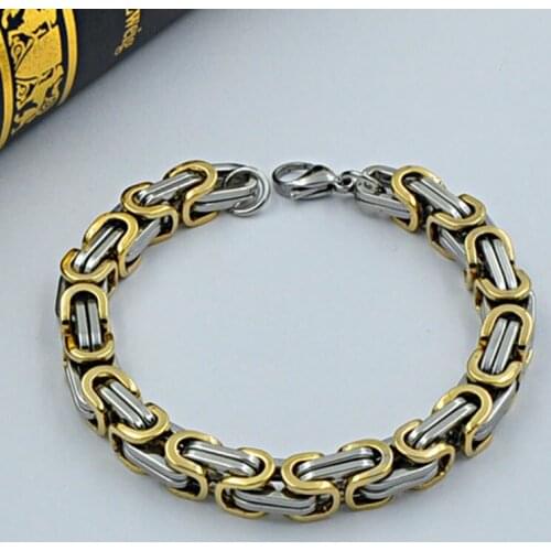 Byzantium Bracelet men Hip Hop Charm big Bracelet Chain on Hand Stainless Steel Gold Bracelet for men Gifts for Man Accessories