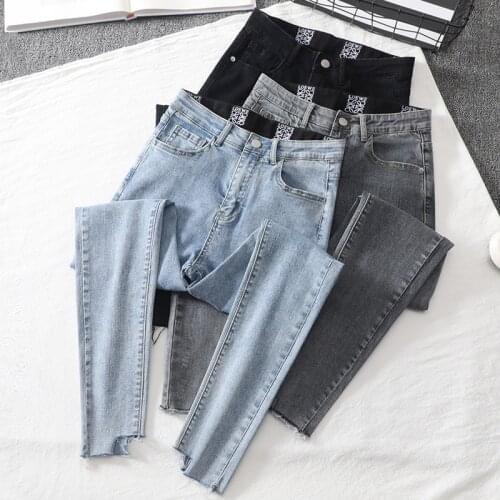 Womens pants spring traf Pants Korean fashion high waist slimming jeans autumn design elastic waist elasticity y2k Women jeans