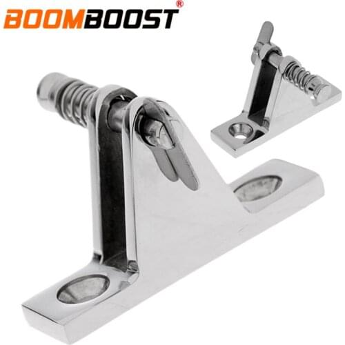 1 Pcs Hardware 90 Degree Fit For Boat Marine Removable Bolt/Pin Stainless Steel Silver With Quick Release Top Deck Hinge