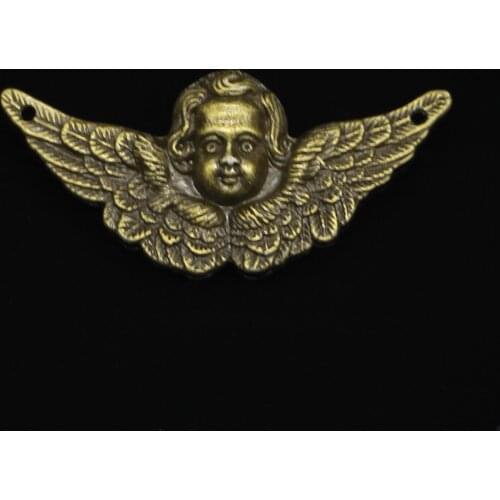 10pcs Antique Style Bronze Color angel wings cupid Pendants Findings Charms 50*23mm