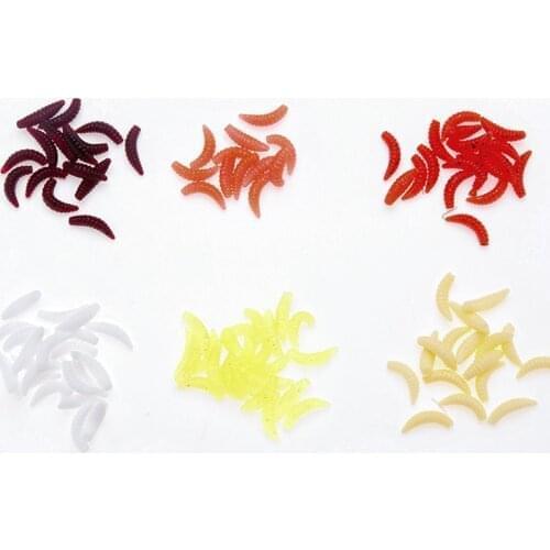 100pcs/lot Bionic Worm Carp Fishing Lure Set larva Silicone bait red Worms Soft lure artificial fake baits For fishing Pond lake