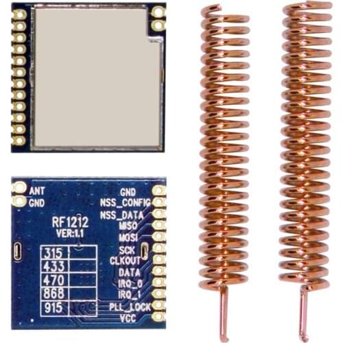 2pcs RF1212+Antenna | Ultra-Low-Power Low Cost FSK Wireless Transmitter Receiver SX1212 433mhz RF Module