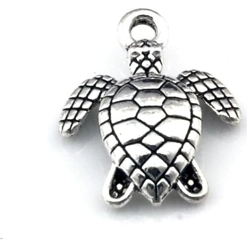200pcs Alloy Sea Turtle Charms Pendants For Jewelry Making Bracelet Necklace Findings 12.5x16mm A-636