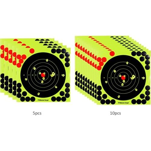 5PCS/10PCS 8-Inch Shooting Splatter Shoot Target Stickers Marker Equipment Objective Colorful Adhesive Reactivity Aim Targets