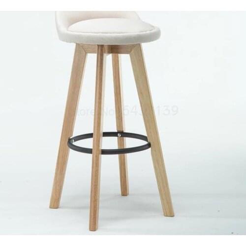 600 Solid wood bar chair modern minimalist bar chair high stool backrest bar stool front desk cashier rotating creative bar