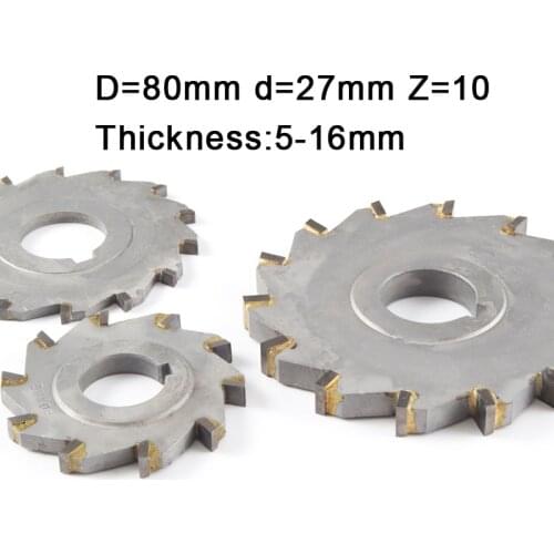 80x4x5x6x8x10x12 Inner hole 27 carbide side and face Milling cutter Cutting tools Processing stainless steel cast iron steel