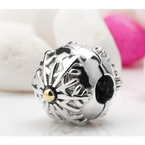 925 Silver Charms Snowflake Blooms Charms Flower Bead Fit Bracelets Bangle Silver 925 Jewelry for Women Gift