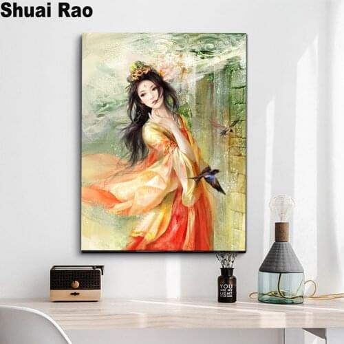 Ancient girl 5d DIY Diamond Painting Full square/Round Diamond Embroidery sale Game beauty picture of rhinestones art