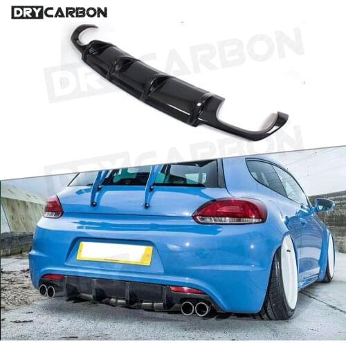 Carbon Fiber Car Rear Bumper Diffuser Lip Spoiler for Volkswagen VW Scirocco R R20 Bumper 2009 - 2016 Car Styling
