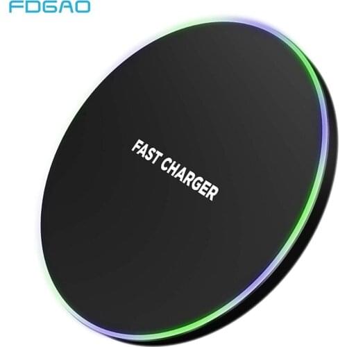FDGAO Qi Wireless Fast charger Ultra-thin Metal Pad 15W/10W Wireless Fast Charger For iPhone 11 Xs Max Samsung S20 S10E Note 10