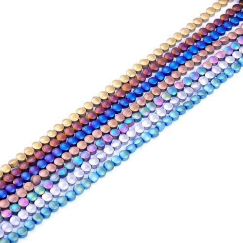 7colors Natural Stone Hematite Beads Matte beads Round shape Loose Beads for DIY Necklace Bracelet Jewelry Making Accessories