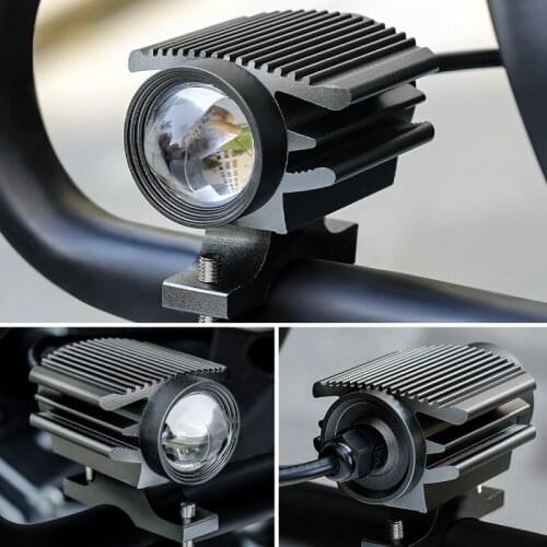Electric motorcycle LED headlights super bright refit strong light waterproof yellow white double light external headlights lens