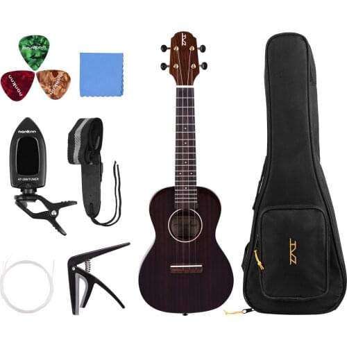 Hanknn MG550 Professional 26 Inch Tenor Ukulele Ukelele with Bag Uke Strap Strings Cleaning Cloth Capo Tuner 3pcs Celluloid Pick