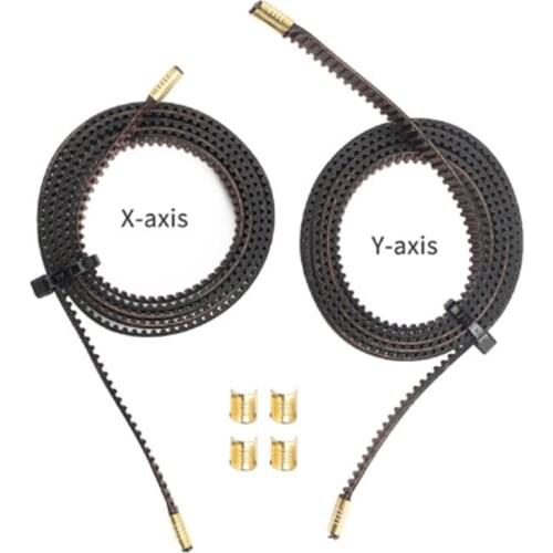 Wear-resistant 2GT-6mm Belt x-Axis +y-Axis Copper Buckle Rubber Belt Spare Parts for Ender-3 Gates 3D Printer