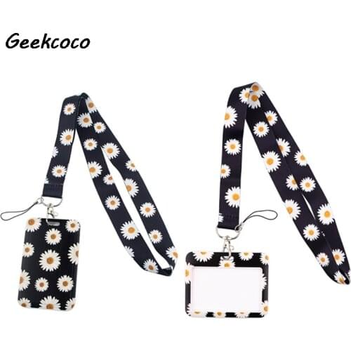 J2675 Fashion Daisy Lanyard For Keys ID Card Gym Phone Strap USB Badge Holder DIY Lariat Lanyard
