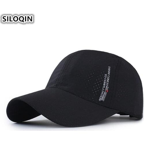 SILOQIN Adjustable Head Size Simple Breathable Baseball Cap Snapback Male Bone Couple Mesh Hat New Thin Light Visor Fishing Caps