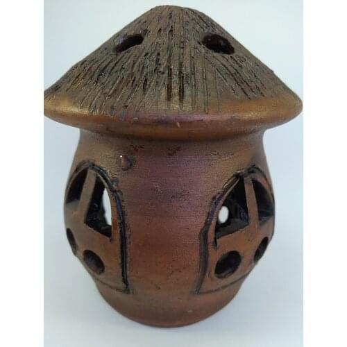 Pottery Mushroom Candle Holder Turkish Handmade Terra Cotta Boho Home Decor Crock Redware Clay Soil Made in Turkey
