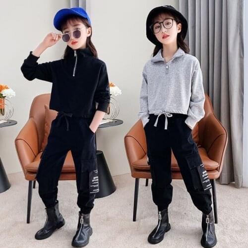 Girls Suits Sweatshirts +Pants Sets Kids 2021 Spring Autumn Teenagers Tracksuits Formal Outfits Sport Children Clothing Sets