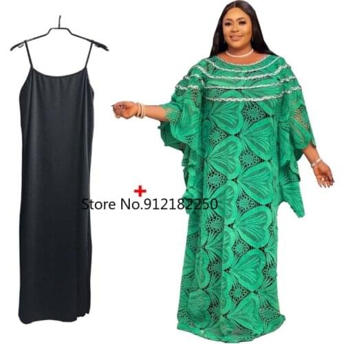 Lace African Dresses for Women 2021 New African Clothes Dashiki Grand Boubou Robe Africaine Femme Bazin Riche Party Africa Dress