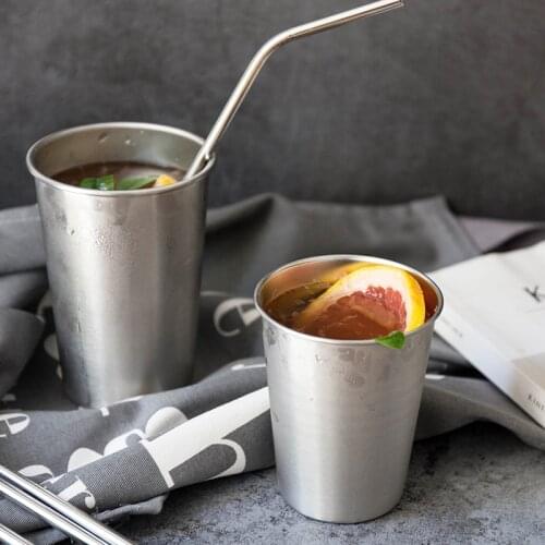 Cold Drinking Cups Beer Cup Stainless Steel Mugs Cocktail Wine Tumbler Coffee Mug Travel Camping Milk Juice Iced Taza tumblers
