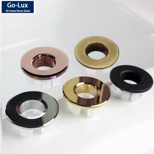 Bathroom Basin Cover Brass Sink Overflow Round Hole Accessory Ceramic Sink Pots Copper Insert Chrome Basin Accessories