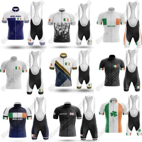 Men Ireland 2021 Cycling Jersey Set Summer Cycling Clothing Road Bike Shirts Suit Bicycle Bib Shorts MTB Wear Maillot