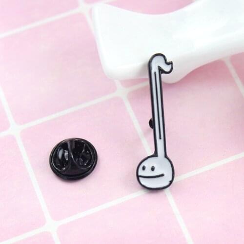 Musical Note With Face Shape Brooch Cute And Romantic Style Best Gift For Music Amateur Or Birthday White Brooch Personality