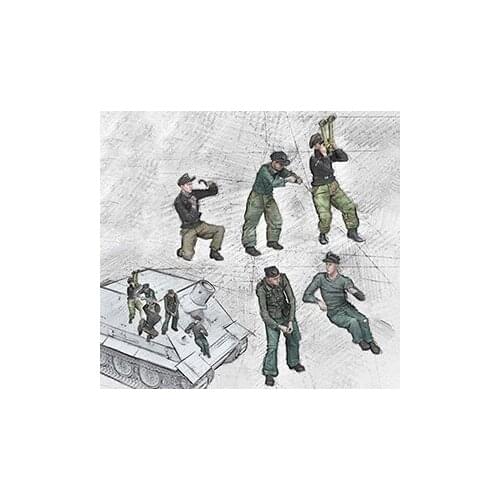 New Unassembled 1/35 ancient crew include 5 (NO TANK ) Resin Figure Unpainted Model Kit