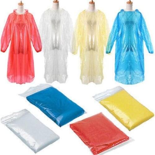 New 10pcs Disposable Raincoat Adult Emergency Waterproof Hood Poncho Travel Camping Must Rain Coat Unisex 3.0