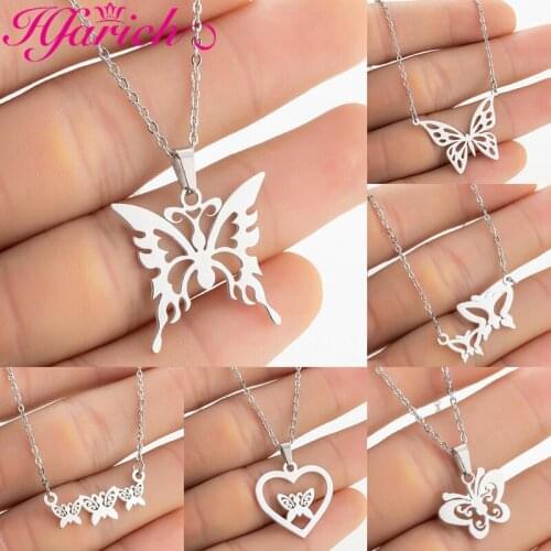 Gold Color Chain Butterfly Pendant Choker Necklace Women Statement Collares Bohemian Beach Jewelry Gift Collier Cheap