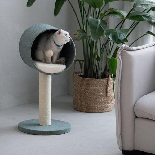 Cat Climbing Frame Cat Nest Cat Tree Small Solid Wood With Sisal Hemp Integrated Cat Frame Grab Board Nordic Style Toy Supplies