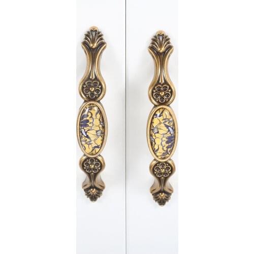 1 PC Coffee Ceramic Cabinet Knob and Handle 96/128/192MM Furniture Handle Kitchen Cabinet Handle Drawer Pulls Konbs Home Decor