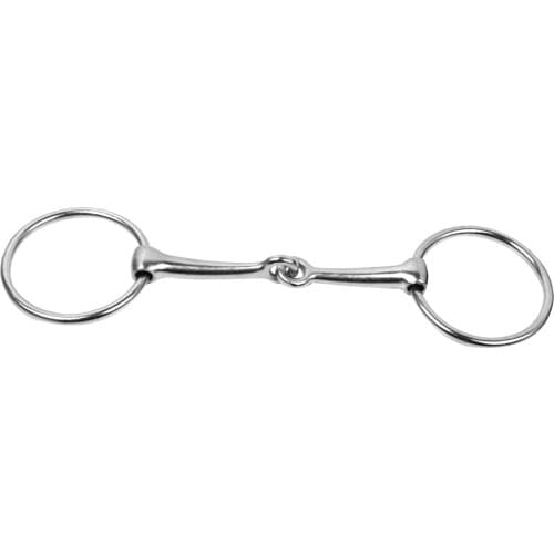 Hand-Polished 140mm Loose Ring Mouth Snaffle Horse Bit Silver Iron Roller Tack Horse Mouthpiece