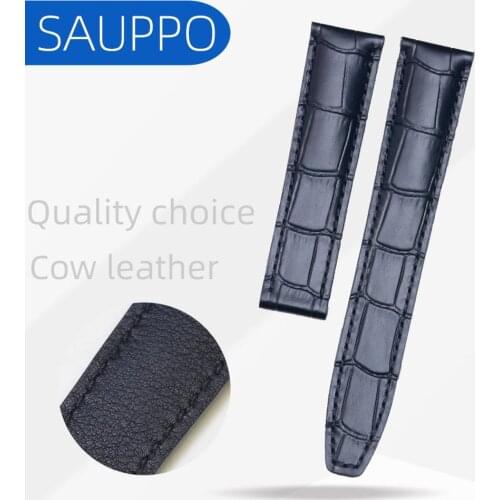 SAUPPO suitable for maurice lacroix PT6148 PT6158 PT6168 20mm black Leather strap Watch accessories