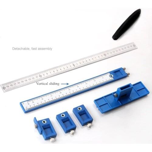 Cabinet Hardware Jig Adjustable Punch Locator Drill Guide Sleeve Woodworking Drilling Dowelling Tool