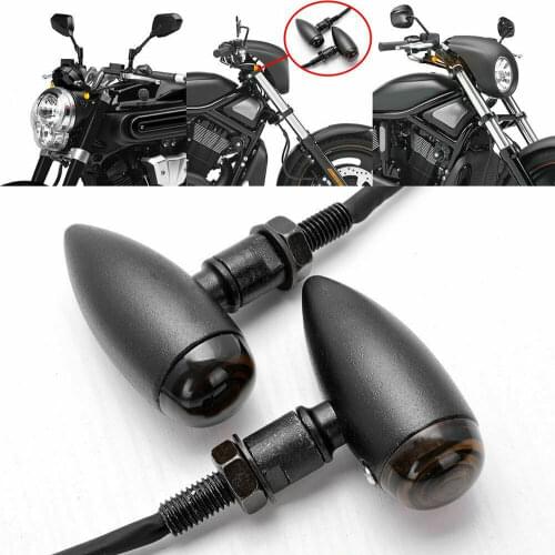 LED Turn Signal Indicator Light Motorcycle Black Bullet Turn Signals Amber Lights Blinkers For Harley Sportster