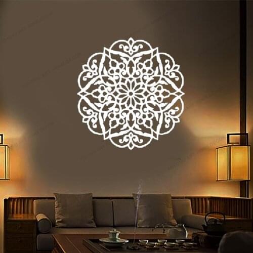 Mandala Wall Stickers Vinyl Home Decor For Living Room Boho Bohemian Bedroom Decals Meditation Yoga Wallpaper DW9666