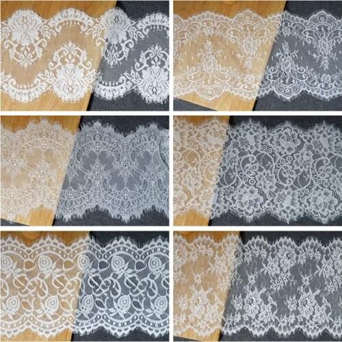High-quality Net Yarn Bilateral Eyelash Lace Fabric DIY Veil Dress Skirt Lengthening Stitching Accessories RS2670