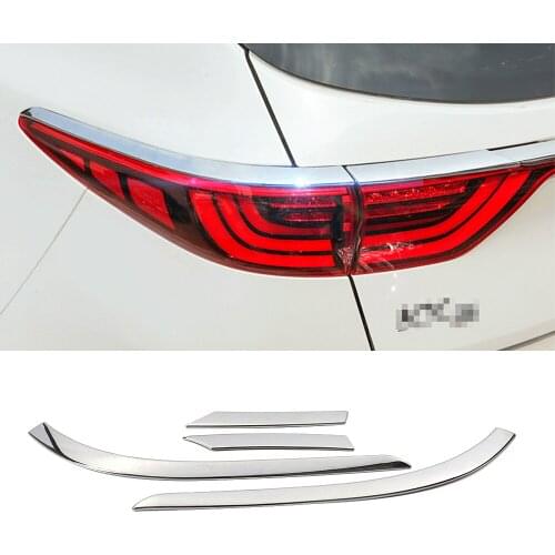 For Kia Sportage QL 2015-2019 ABS Chrome Car Rear Tail Light Lamp Eyebrow Eyelid Trim Cover Garnish Moulding Accessories