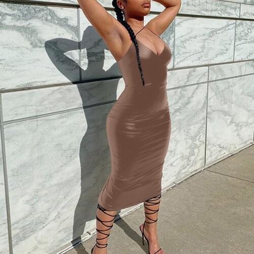 YBCG Womens Summer Sundresses Deep V Female Clothing Party Evening Elegant Midi Backless Club Sexy Solid Bodice Prom New Dress