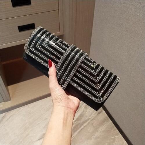 Women Fashion Evening Clutch Bag Ladies Diamond Rhinestone Wedding Clutch Purse and Handbag Party Banquet Shoulder Envelope Bag