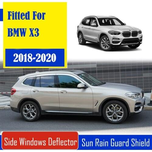 1 Set Chrome Side Vent Sun Shade Window Visors Rain Guard Deflectors For BMW X3 2018-2020