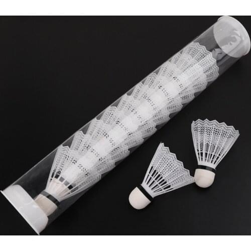 12Pcs White Badminton Plastic Shuttlecocks Indoor Outdoor Gym Sports Accessories