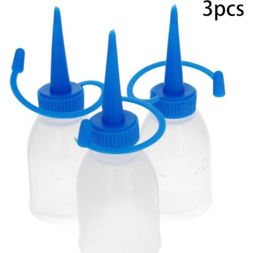 High Quality 3pcs/6pcs Glue Gel Dispenser PU Blue Pointed Mouth Squeeze Bottle 30mL Dispensing Pot Without Volume Scale