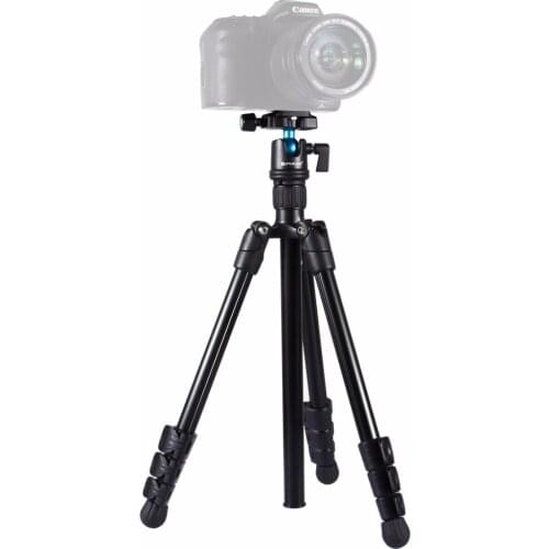 PULUZ 4-Section Folding Legs Metal Tripod Mount with 360 Degree Ball Head for DSLR & Digital Camera, Adjustable Height: 36-92cm